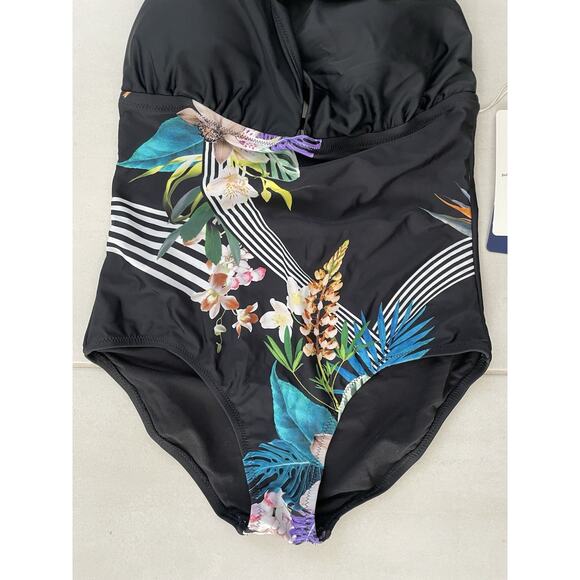 Leilani Swim One Piece Swimsuit Multicolor Floral Print Swimwear - Picture 3 of 8